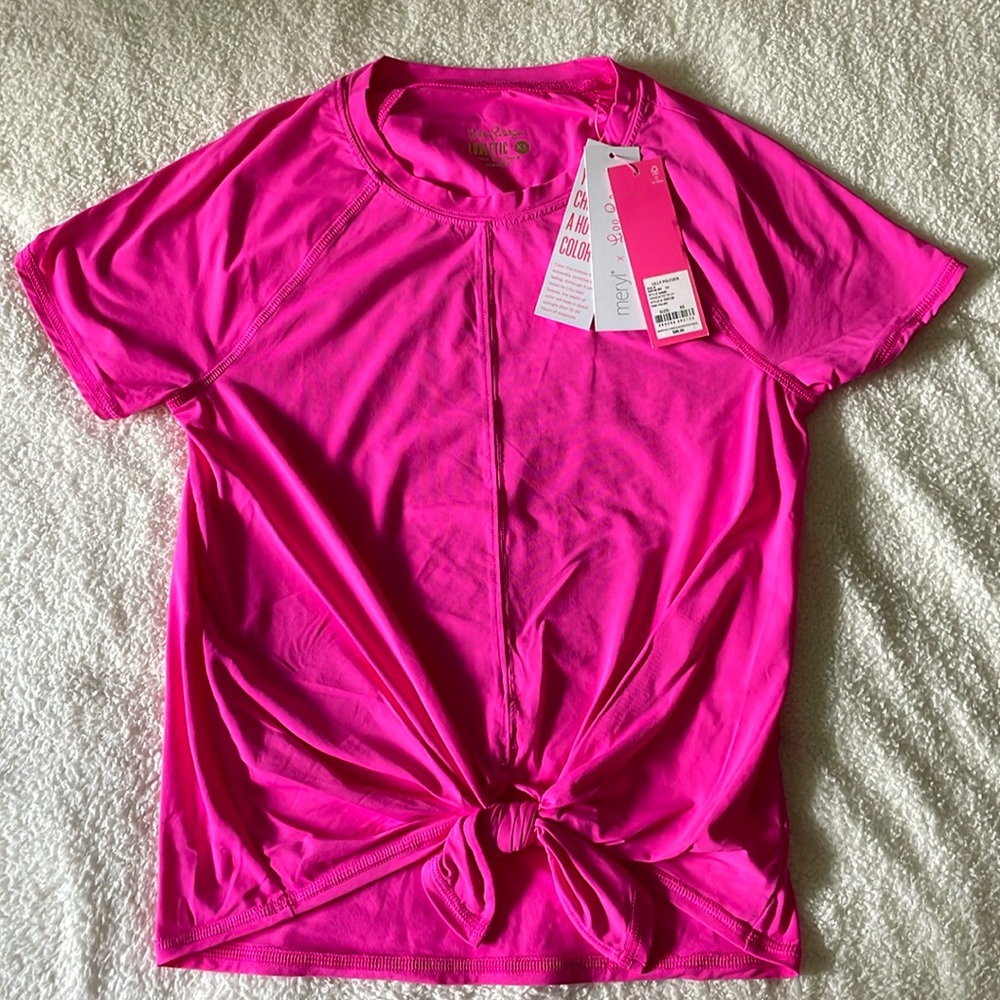Lilly Pulitzer Kieran Active Tee UPF Pink Palms